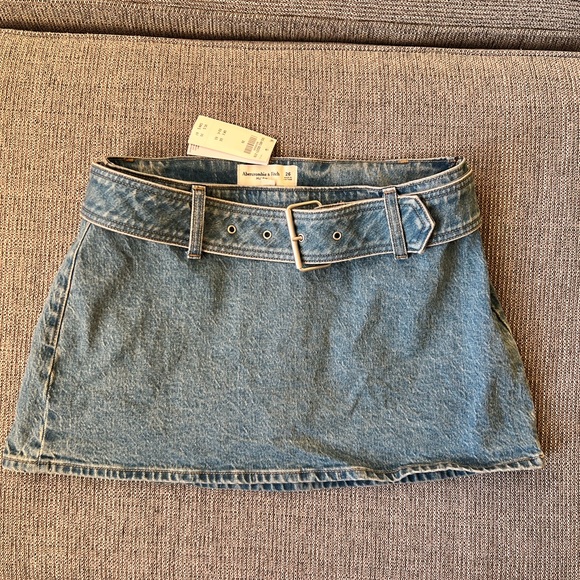 Abercrombie & Fitch Dresses & Skirts - Abercrombie & Fitch Blue Denim Mini Skirt with Belt